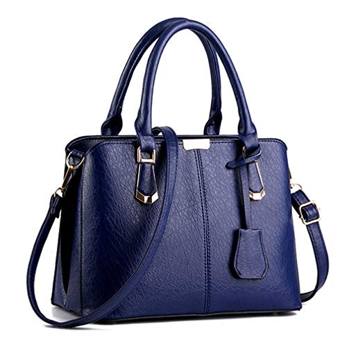 Pahajim Damen Henkeltasche Umhängetasche Handtasche PU Leder Umhängetasche Taschen Tote Leder Modern Frauen Henkeltasche Große Umhängetasche mit Anhänger Messenger Tasche (Dunkelblau) von Pahajim