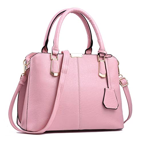 Pahajim Damen Henkeltasche Umhängetasche Handtasche PU Leder Umhängetasche Taschen Tote Leder Modern Frauen Henkeltasche Große Umhängetasche mit Anhänger Messenger Tasche (Pink) von Pahajim