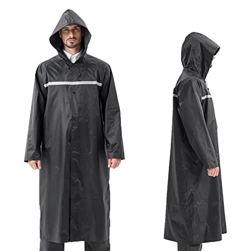 Pahajim Adult Lang Regenponcho Wiederverwendbarer Ripstop Regenjacke mit Verstellbarer Kapuze Leichte Wasserdichte Regenmantel Fahrrad Poncho Wasserdichte Jacke für Herren Damen Regenmantel von Pahajim