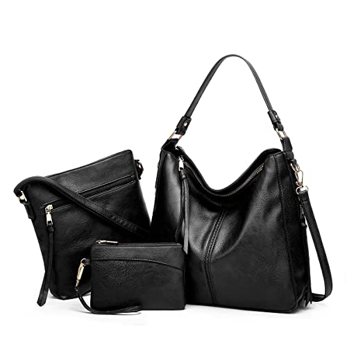 Pahajim Handtaschen und Geldbörsen Set Handtasche Damen Groß Schultertasche Damen PU Leder Umhängetasche Hobo Tasche Damentaschen Geschenke für Mädchen Einkaufstaschen von Pahajim