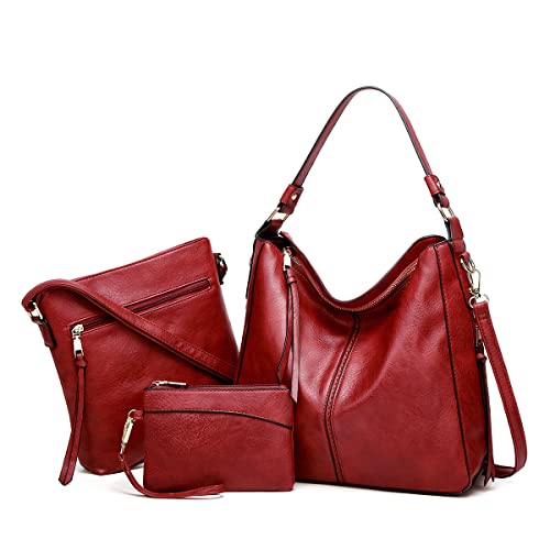 Pahajim Handtaschen und Geldbörsen Set Handtasche Damen Groß Schultertasche Damen PU Leder Umhängetasche Hobo Tasche Damentaschen Geschenke für Mädchen Einkaufstaschen von Pahajim