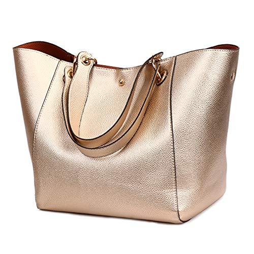 Pahajim Henkeltaschen Desigual Handtasche Damen Ledertasche Damen Shopper Damen Groß Tote Schultertaschen Kunstleder Wasserdichte Tasche Umhängetasche Geschenk Für Frauen(Rose Gold) von Pahajim