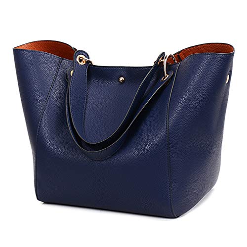 Pahajim Henkeltaschen Desigual Handtasche Damen Ledertasche Damen Shopper Damen Groß Tote Schultertaschen Kunstleder Wasserdichte Tasche Umhängetasche Geschenk Für Frauen(Dunkelblau) von Pahajim