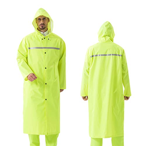 Pahajim Adult Lang Regenponcho Wiederverwendbarer Ripstop Regenjacke mit Verstellbarer Kapuze Leichte Wasserdichte Regenmantel Fahrrad Poncho Wasserdichte Jacke für Herren Damen Regenmantel von Pahajim