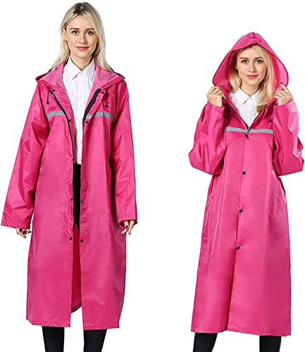 Pahajim Adult Lang Regenponcho Wiederverwendbarer Ripstop Regenjacke mit Verstellbarer Kapuze Leichte Wasserdichte Regenmantel Fahrrad Poncho Wasserdichte Jacke für Herren Damen Regenmantel von Pahajim