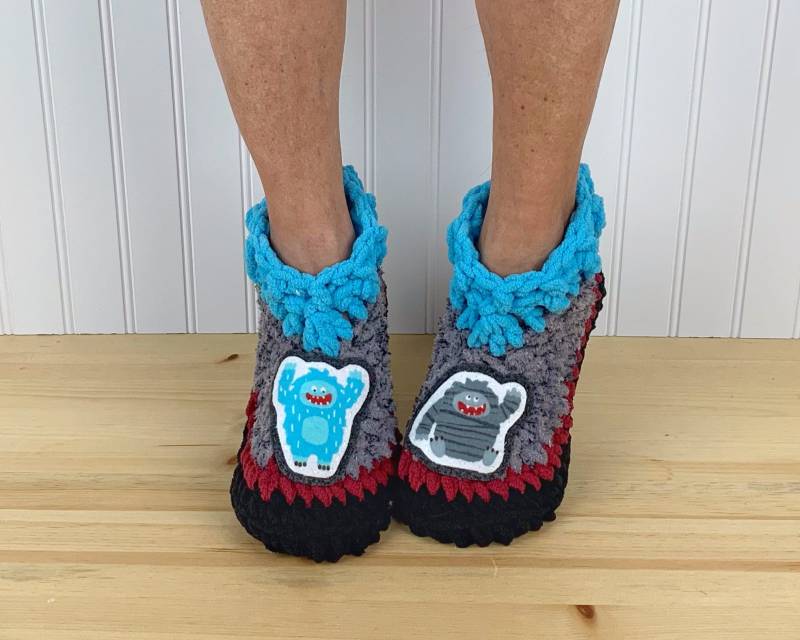 Kuschelige Squatch Hausschuhe - Gemütliche Graue Chenille Pantoffelsocken Hygge Gute Besserung Neurpathie Crps Fußschmerzlinderung Kuschelige Squatch Hausschuhe - Gemütliche Graue Chenille Pantoffelsocken Hygge Gute Besserung Neurpathie Crps Fußschmerzlinderung von PahhhsSlipperShop