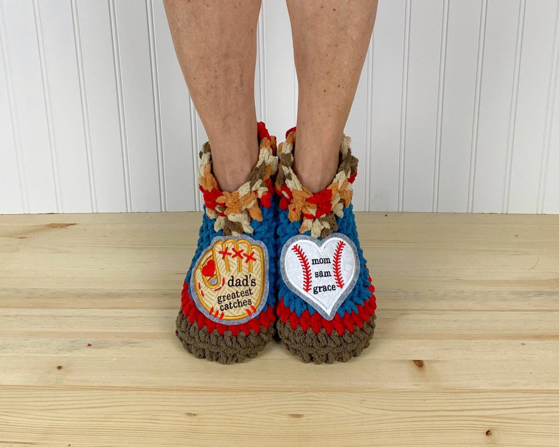 Personalisierte Baseball Hausschuhe Für Papa - Papas Größte Fänge Vatertagsgeschenk Gemütliche Chenille Slipper Socken Fuß Schmerzlinderung Crps Personalisierte Baseball Hausschuhe Für Papa - Papas Größte Fänge Vatertagsgeschenk Gemütliche Chenille Slipper Socken Fuß Schmerzlinderung Crps von PahhhsSlipperShop