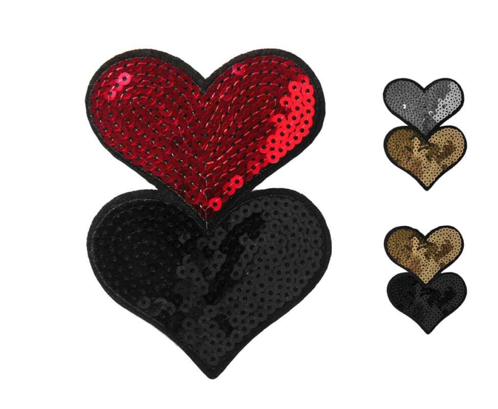 Paillettenmotiv Herzen Zum Aufbügeln Ca. 9x12cm Paillettenmotiv Herzen Zum Aufbügeln Ca. 9x12cm von PaillettenshopDE