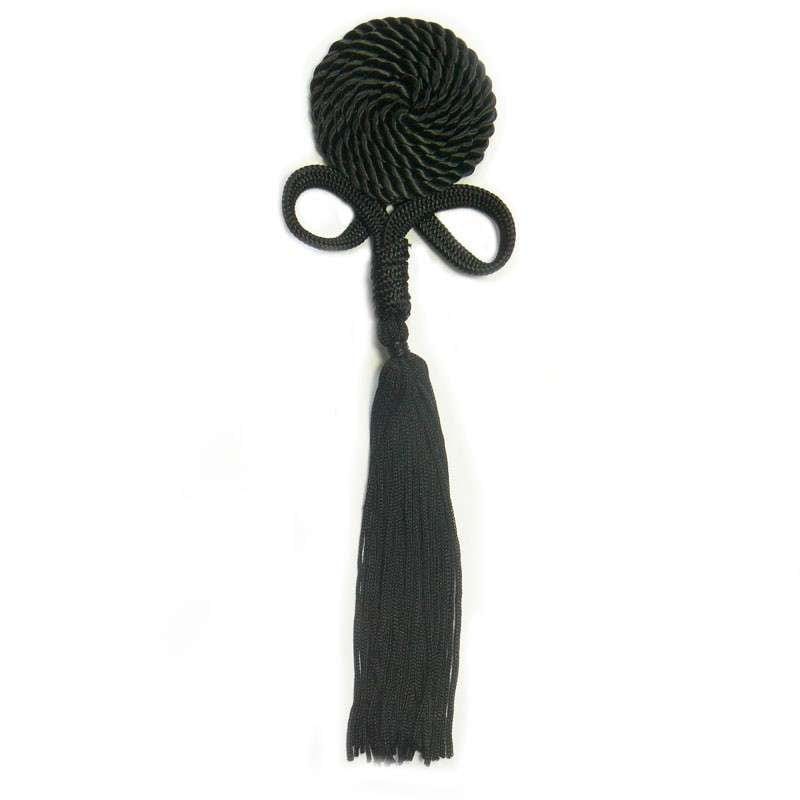 Posamentenmotiv Schwarz Mit Fransen 18x6cm Posamentenmotiv Schwarz Mit Fransen 18x6cm von PaillettenshopDE