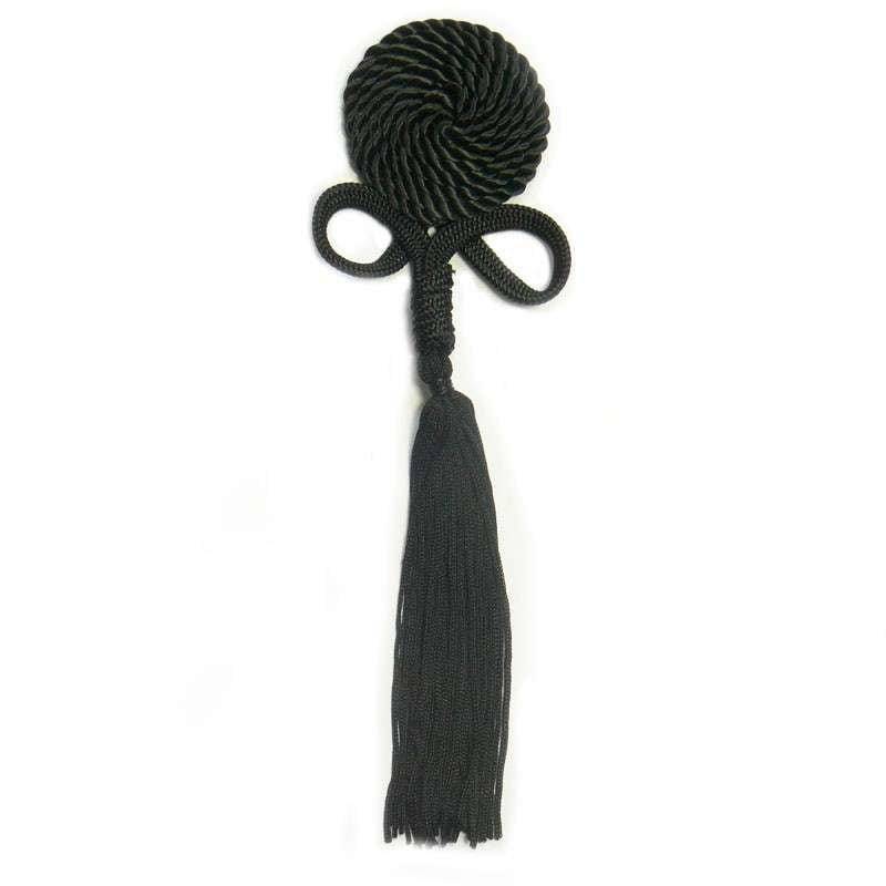 Posamentenmotiv Schwarz Mit Fransen 18x6cm Posamentenmotiv Schwarz Mit Fransen 18x6cm von PaillettenshopDE