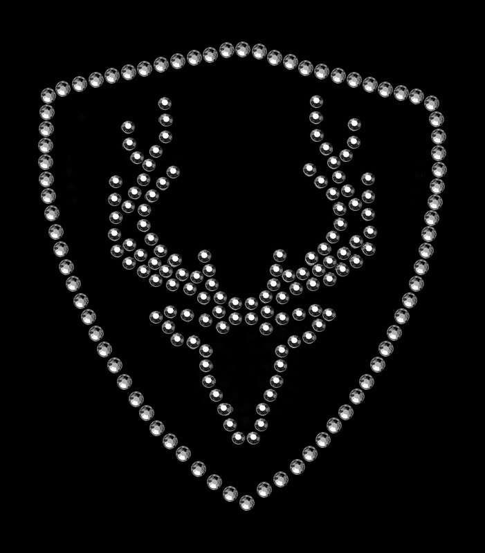 strass-/Nietenmotiv "Hirschwappen" Ca. 6x7cm strass-/Nietenmotiv "Hirschwappen" Ca. 6x7cm von PaillettenshopDE