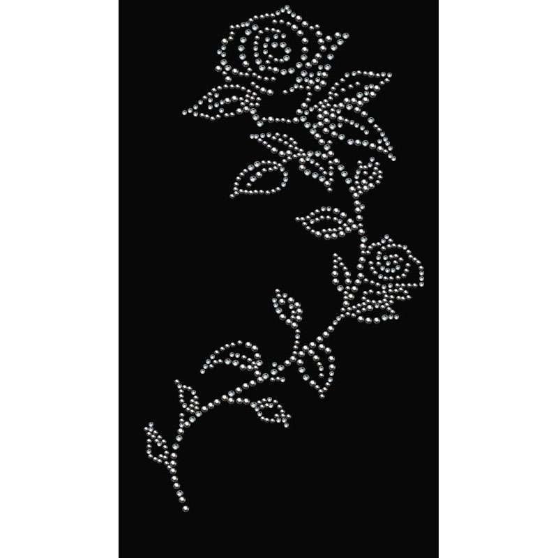 strass-/Nietenmotiv Rose 13, 7x26 cm Kristall strass-/Nietenmotiv Rose 13, 7x26 cm Kristall von PaillettenshopDE