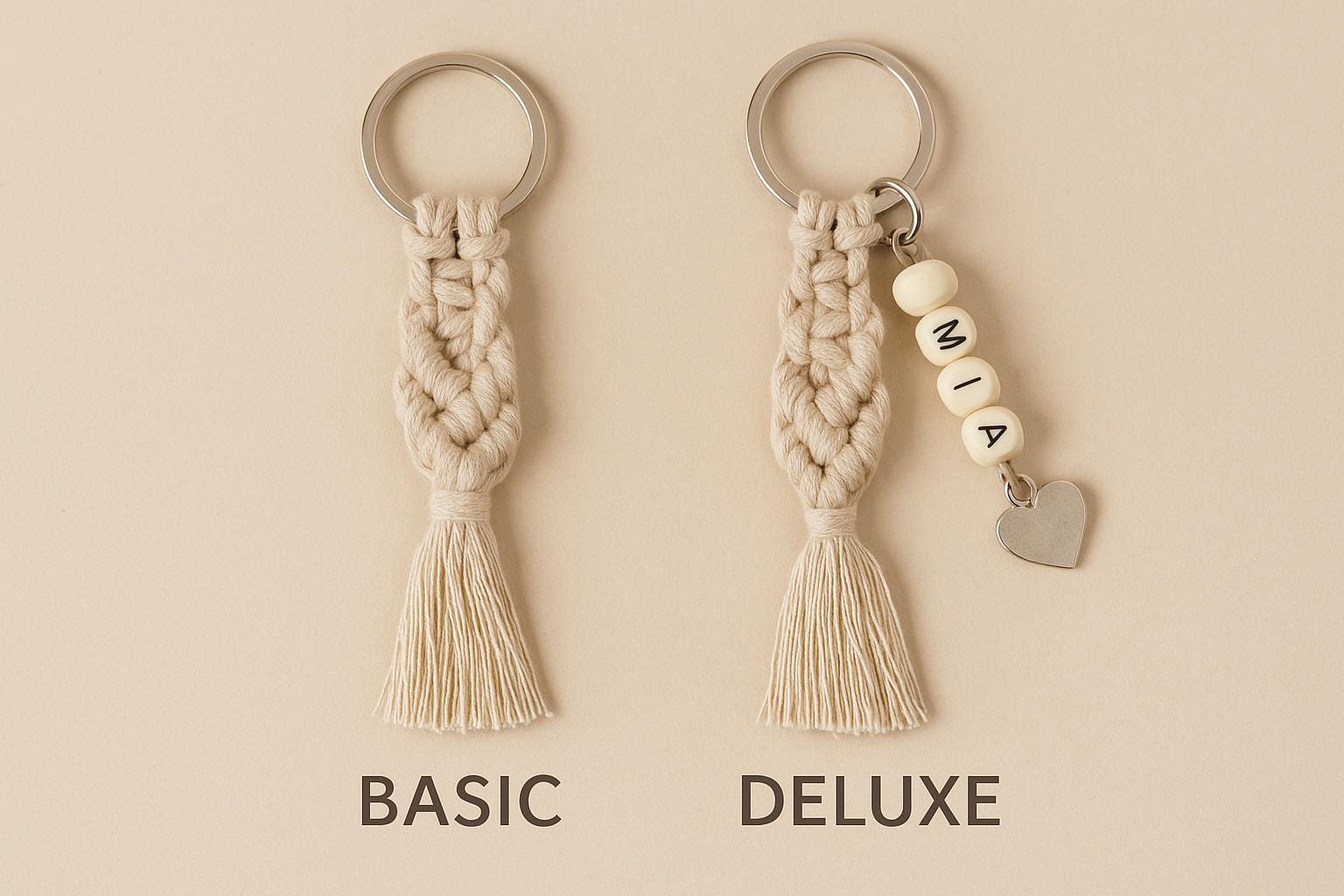 Personalisierter Makramee Schlüsselanhänger - Mit Wunschname Oder Initialen Handmade Geschenk Boho Deko Personalisierter Makramee Schlüsselanhänger - Mit Wunschname Oder Initialen Handmade Geschenk Boho Deko von PaintVonSnipzZ