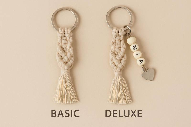 Personalisierter Makramee Schlüsselanhänger - Mit Wunschname Oder Initialen Handmade Geschenk Boho Deko Personalisierter Makramee Schlüsselanhänger - Mit Wunschname Oder Initialen Handmade Geschenk Boho Deko von PaintVonSnipzZ