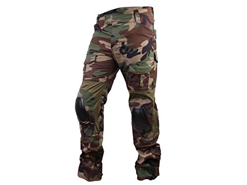 Paintball Equipment Herren Airsoft Jagdkampfhose BDU Gen3 Taktische Hose mit Kniepolster Woodland (M (32)) von Paintball Equipment