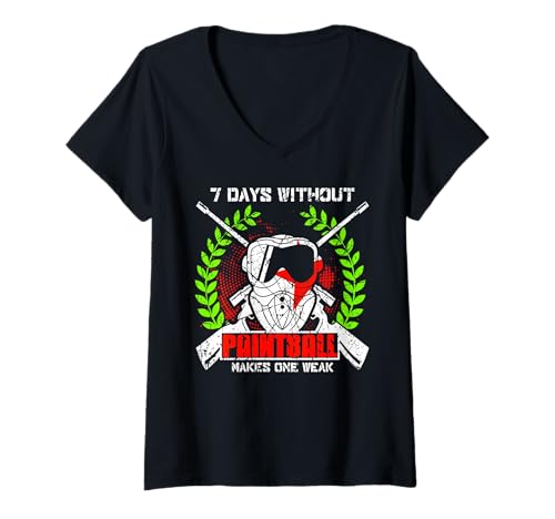 Damen Eine Woche Ohne Paintball Bricht Deinen Willen T-Shirt mit V-Ausschnitt von Paintball Spaß Für Taktik Fans