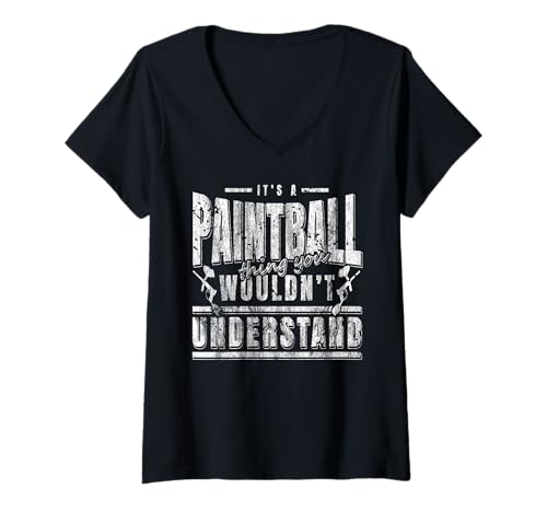 Damen Lustiger Paintball Humor Für Echte Spieler T-Shirt mit V-Ausschnitt von Paintball Team Abenteuer Enthusiasten
