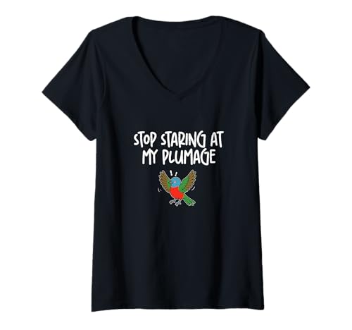 Damen Lustige, bemalte Wimpelkette für Vogelbeobachter T-Shirt mit V-Ausschnitt Damen Lustige, bemalte Wimpelkette für Vogelbeobachter T-Shirt mit V-Ausschnitt von Painted Feather Weathervane