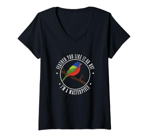Damen Wimpelkette mit Feder, die Sie mögen es oder Nicht, ich Bin EIN Meisterwerk, bemalt T-Shirt mit V-Ausschnitt Damen Wimpelkette mit Feder, die Sie mögen es oder Nicht, ich Bin EIN Meisterwerk, bemalt T-Shirt mit V-Ausschnitt von Painted Feather Weathervane