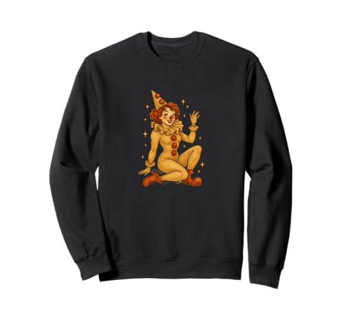 Retro Clown Mädchen Pinup Kostüm Zirkus Karneval Aesthetic Sweatshirt von Painted Moon Circuses