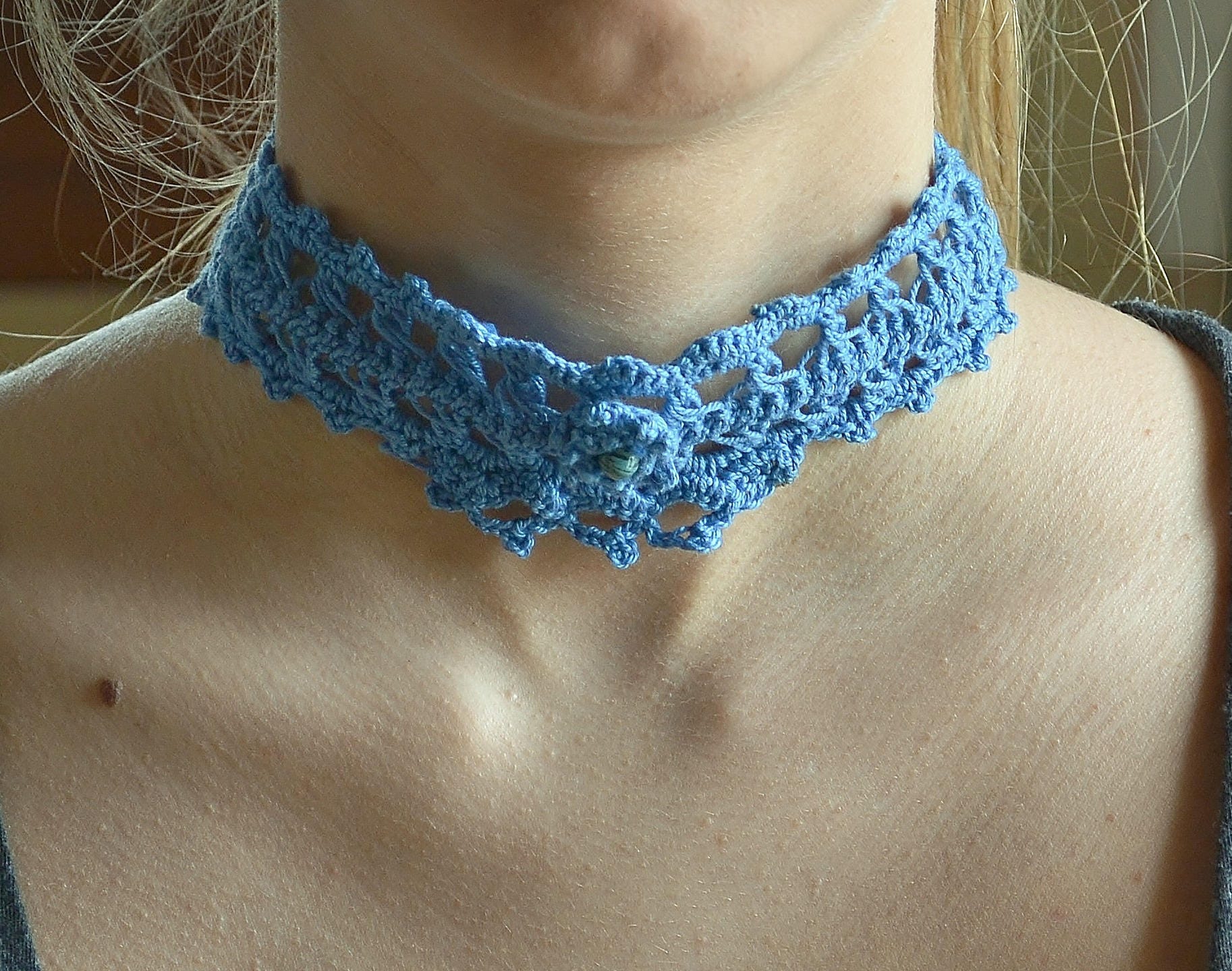 Halsband Oder Häkelhalsband Mit Gabel von PaintedCrochetedFads