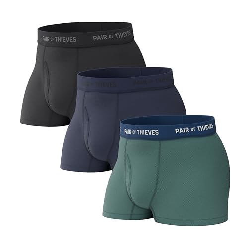 Pair of Thieves SuperFit Herren Trunks 3er Pack - Atmungsaktive Mesh Kühlung, kein Scheuern Komfort, Core, Large von Pair of Thieves
