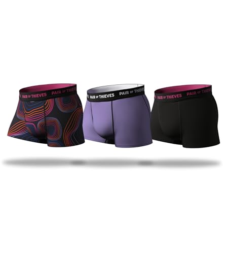 Pair of Thieves 2 & 3er Pack Super Fit Herren Trunks Unterwäsche AMZ Exclusive, Run-Kreise, X-Large von Pair of Thieves