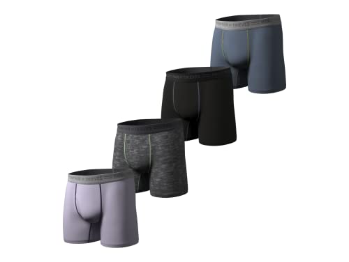 Pair of Thieves Boxershorts aus Baumwolle für Herren, 4er-Pack, ohne Etikett, Lavendel / Grau, Large von Pair of Thieves