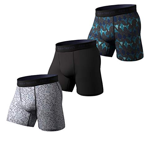 Pair of Thieves Super Fit Herren Boxershorts 3er Pack Unterwäsche AMZ Exclusive, Grau/Blau/Marineblau, XX-Large von Pair of Thieves