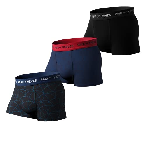 Pair of Thieves Super Fit Herren Trunks 3er Pack Unterwäsche AMZ Exclusive - Blau - Medium von Pair of Thieves