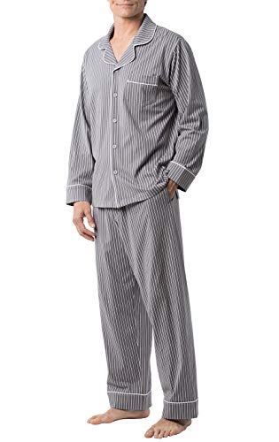 PajamaGram Klassischer Herren-Schlafanzug aus Baumwolle – Herren-Schlafanzug-Set - Schwarz - XX-Large von PajamaGram