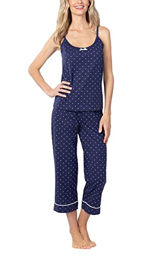PajamaGram Pyjama für Damen – Damen-Nachtwäsche, Tank & Capri-Set, Marineblau, M von PajamaGram