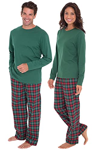 Weihnachts-Schlafanzug für Paare, kariert, Flanell, Rot und Grün, Rot und Grün kariert, M von PajamaGram