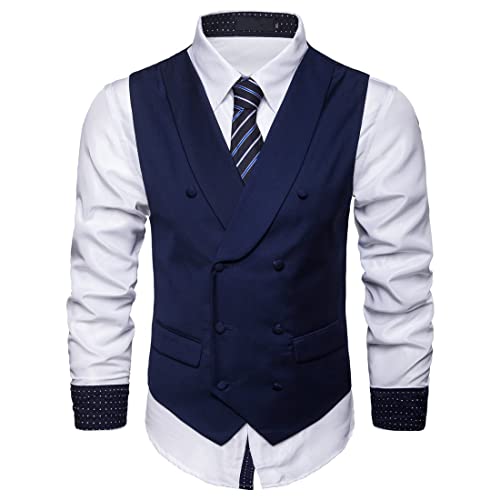 Anzug Weste Herren Business Casual Hochzeit Gastgeber Mode Herren Blazer Langarm Zweireiher Gentleman Modern Bequem Frühling und Herbst Slim Fit Herrenanzug von Pajiay