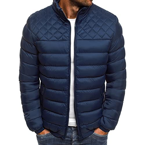 Pajiay Jacke Herren Regular Fit Einfarbig Stehkragen Steppjacke Herren Verdicken Warm Winterjacke Herren Einfachheit Mode Lassig Skijacke Herren Komfortabel Klassisc Wasserfeste Jacke Herren von Pajiay