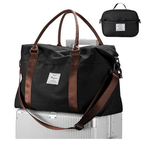 Weekender-Tasche für Damen, Reisetasche, Handgepäcktasche, Übernachtungstasche, Sport, Turnbeutel, Workout, Seesack, B5 - Schwarz und Braun, Reisetasche von Pakembl