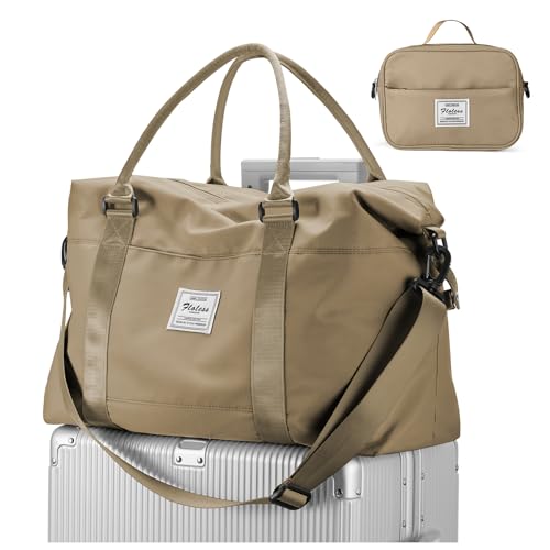 Weekender Taschen für Frauen, Reise-Tragetasche, Tragetasche, Übernachtungstasche, Sporttasche, Workout-Seesack, B7-Khaki, Reisetasche von Pakembl