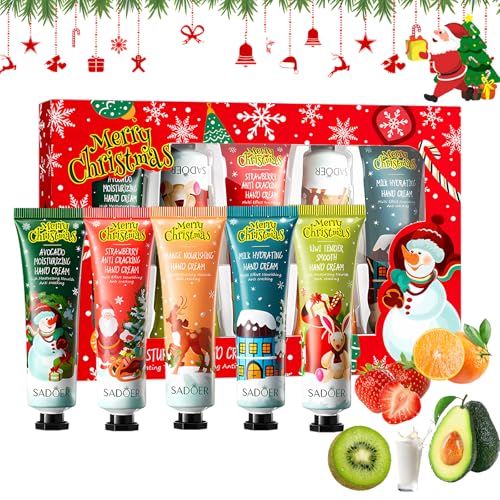 Weihnachtliches Handcreme Geschenkset - 5x30ml Handpflegecreme, Feuchtigkeitspflege für Trockene Haut/Hände, Weihnachtsgeschenkset für Frauen/Damen/Mama/Männer Weihnachtliches Handcreme Geschenkset - 5x30ml Handpflegecreme, Feuchtigkeitspflege für Trockene Haut/Hände, Weihnachtsgeschenkset für Frauen/Damen/Mama/Männer von Pakfung