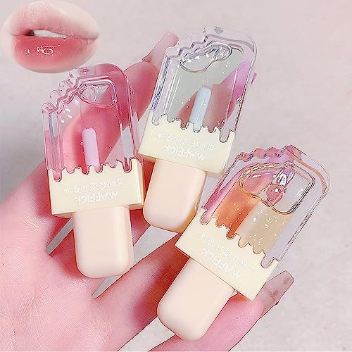 3 Stück Klarer Lipgloss Feuchtigkeitsspendendes Lippenglühöl Klare Aufpolsternde Lippen Lang Anhaltender Feuchtigkeitsspendender Glänzender Lipgloss Lippenlack für Frauen von Pakivs