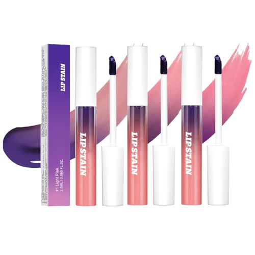 3Pcs Peel Off Lip Stain Set,Lang Anhaltendes Mattes Lippentattoo,Peel Off Lippenstift Lip Liner Wasserdichte Farben Change Lip Gloss Transfer Proof Natürliches Make-up Stain Kit von Pakivs