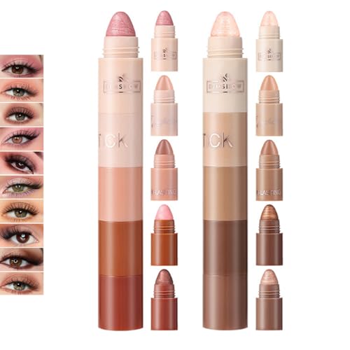 Pakivs 10 Farben Creme Lidschatten Stick,Matte Lidschatten Gesicht & Auge Highlighter Pen Matte Nude Eye Makeup,Hochpigmentierte Soft Eyeshadow Crayon von Pakivs