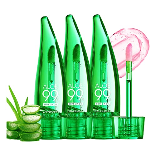 Pakivs 3 Pcs Aloe Vera Lipgloss Set,Magic Temperature Color Change Lipgloss Feuchtigkeitsspendender lang anhaltender Lippenstift Lippenstift Lip Tint für Frauen von Pakivs