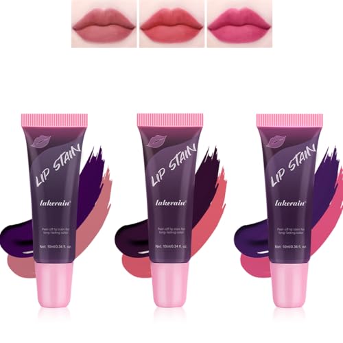 Pakivs 3Pcs Lip Liner Flecken-Set,Lang Anhaltendes Mattes Peel Off Lip Liner Tattoo,Wasserdichte Rosa Lippenfarbe,Transfer Proof Nude Lip Gloss Make-up Kit für Frauen von Pakivs