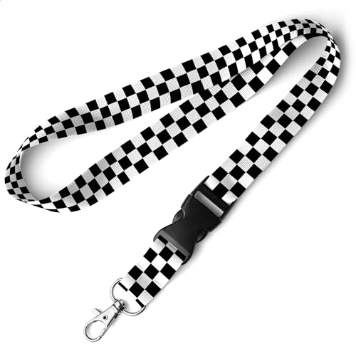 PalaYou Kariertes Schlüsselband für Schlüssel – Weiß & Schwarz Schlüsselband Schlüsselanhänger für Männer & Frauen – Autoschlüssel-Umhängeband mit Ausweishalter, karierte Schlüsselbänder, Schwarz PalaYou Kariertes Schlüsselband für Schlüssel – Weiß & Schwarz Schlüsselband Schlüsselanhänger für Männer & Frauen – Autoschlüssel-Umhängeband mit Ausweishalter, karierte Schlüsselbänder, Schwarz von PalaYou