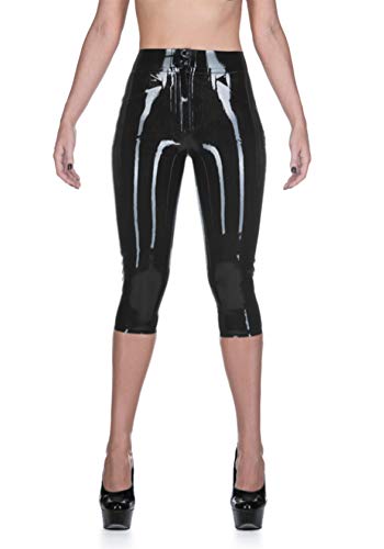 Palace Civet Capri-Jeans aus Latex, Gummi, schmal, 0,4 mm, Schwarz - Schwarz - Groß von Palace Civet