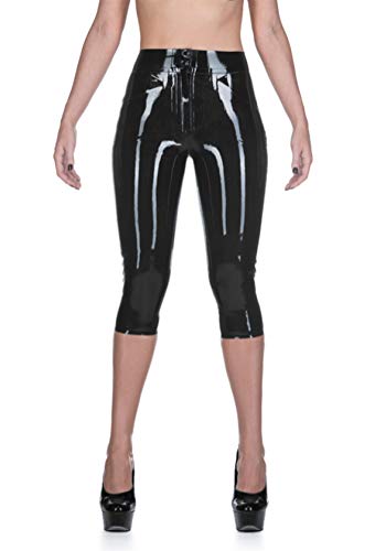 Palace Civet Capri-Jeans aus Latex, Gummi, schmal, 0,4 mm, Schwarz - Schwarz - X-Groß von Palace Civet