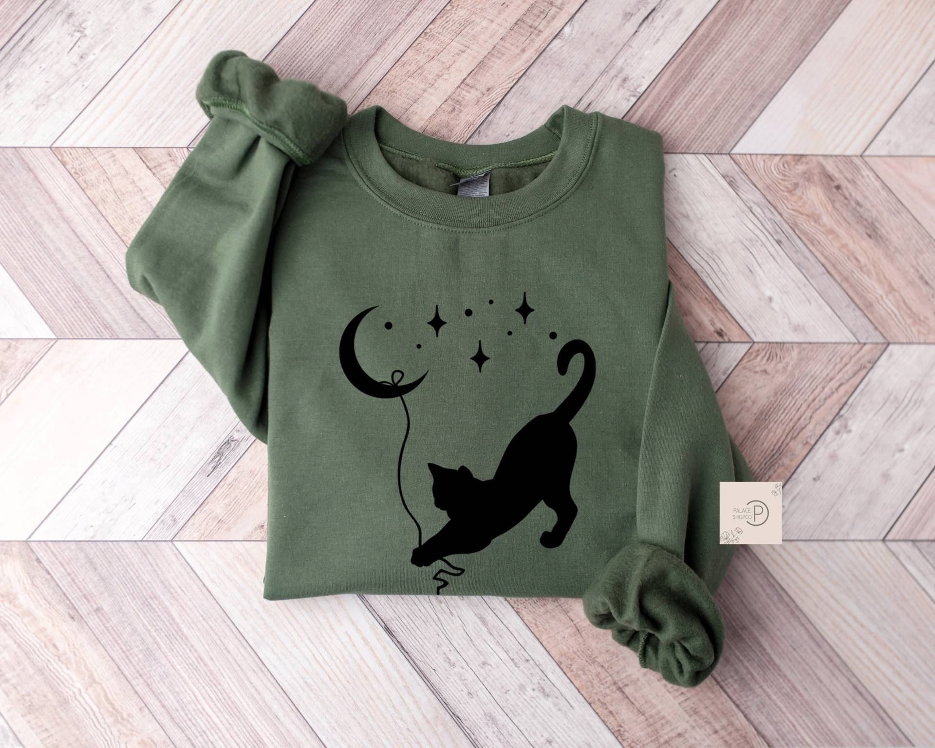 Katzen Mama Sweatshirt | Celestial Cat Sweater Katze Geschenk Schwarzes Geschenke von PalaceShopCo