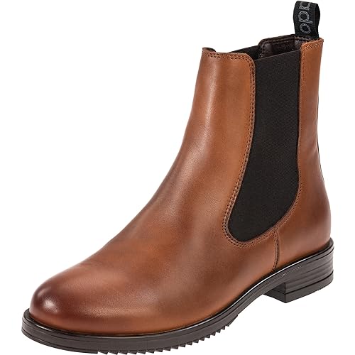 Palado Chelsea Boots Damen Paros - modische Stiefeletten für Frauen - bequeme Winterschuhe - elegante Winterstiefel mit Absatz Brown/Brown UK5,5 - EU38 von Palado