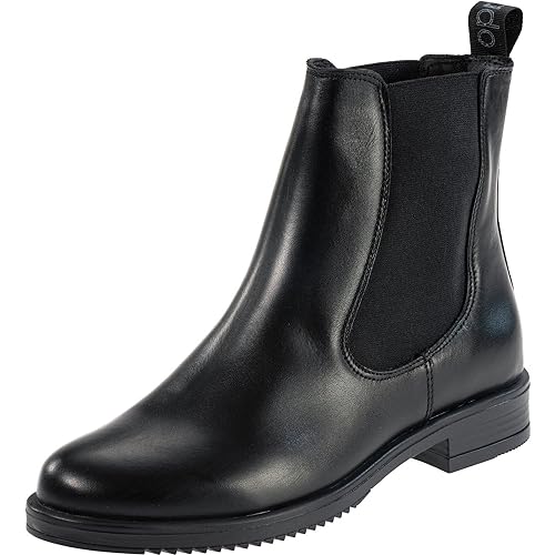 Palado Chelsea Boots Damen Paros - modische Stiefeletten für Frauen - bequeme Winterschuhe - elegante Winterstiefel mit Absatz Schwarz Black Shiny UK5,5 - EU38 von Palado