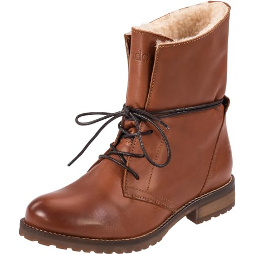 Palado Damen Stiefeletten Kasos - gefütterte Winterstiefel - hochwertige Stiefel aus feinstem Echtleder - bequeme Winterschuhe für Frauen ChristieCaramel/Brown UK9 - EU42 von Palado